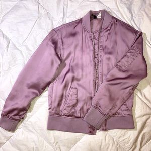 Silky pink bomber jacket